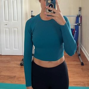NWoT Sincerely Jules Teal Crop Top Small
